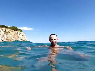 hot guys having horny fun in the ocean amateur handjob hunk